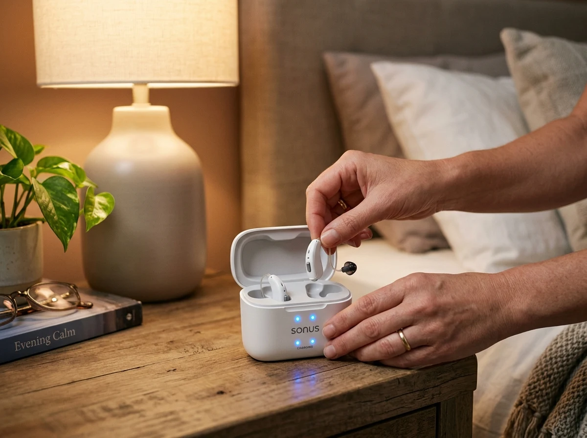 Drop Earpieces Into the Pocket Case for Overnight Charging
